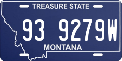 MT license plate 939279W