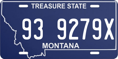 MT license plate 939279X