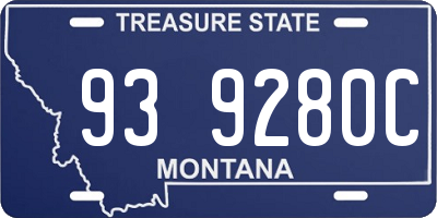 MT license plate 939280C