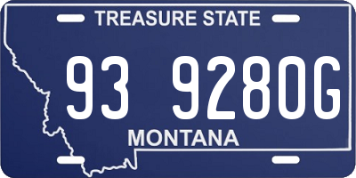 MT license plate 939280G