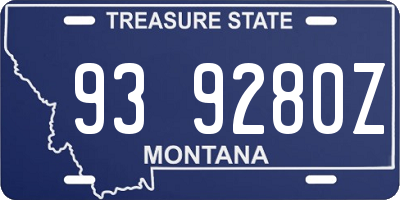 MT license plate 939280Z