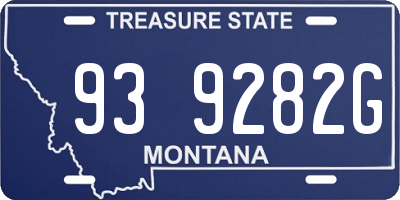 MT license plate 939282G