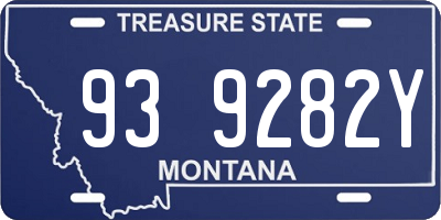 MT license plate 939282Y