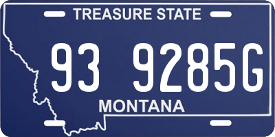 MT license plate 939285G