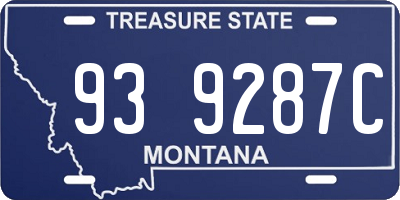 MT license plate 939287C