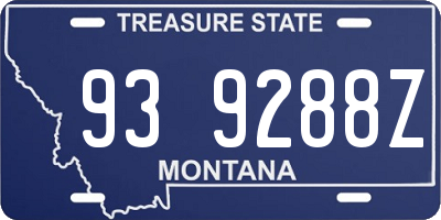 MT license plate 939288Z