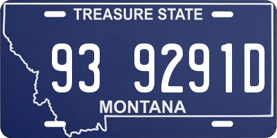 MT license plate 939291D