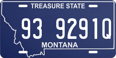 MT license plate 939291Q