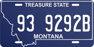 MT license plate 939292B