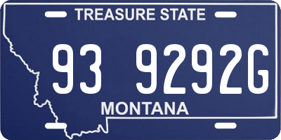MT license plate 939292G