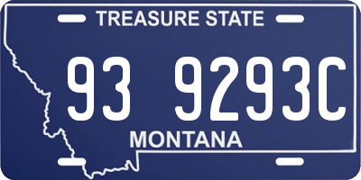 MT license plate 939293C