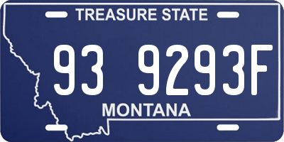 MT license plate 939293F