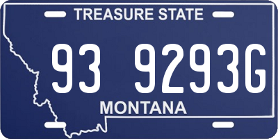 MT license plate 939293G