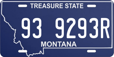 MT license plate 939293R
