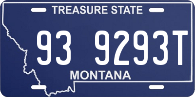 MT license plate 939293T