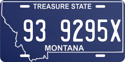 MT license plate 939295X