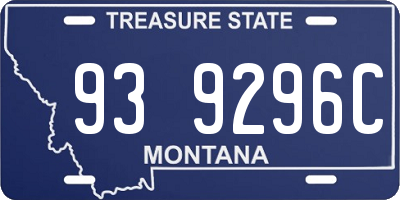 MT license plate 939296C