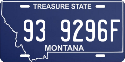 MT license plate 939296F