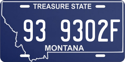 MT license plate 939302F