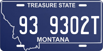 MT license plate 939302T