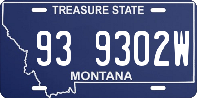 MT license plate 939302W
