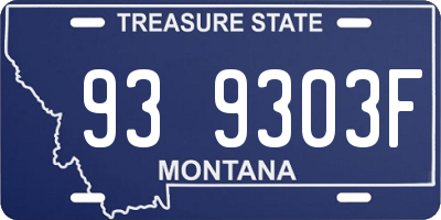 MT license plate 939303F