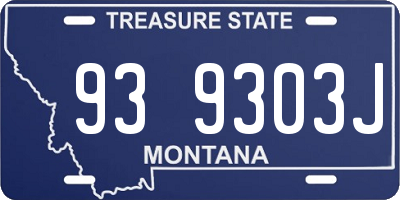 MT license plate 939303J