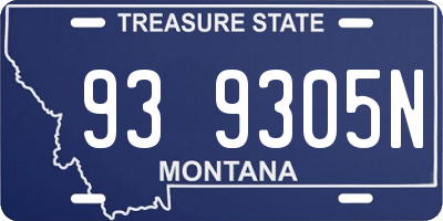 MT license plate 939305N