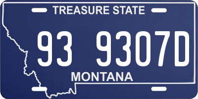 MT license plate 939307D