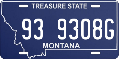 MT license plate 939308G
