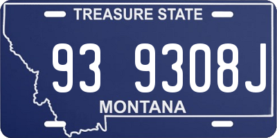 MT license plate 939308J