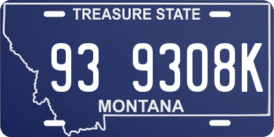 MT license plate 939308K