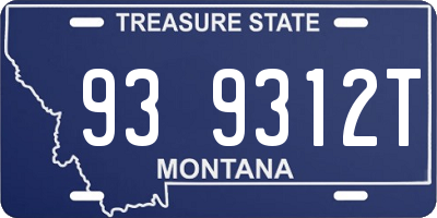 MT license plate 939312T