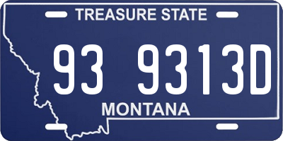 MT license plate 939313D