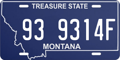 MT license plate 939314F