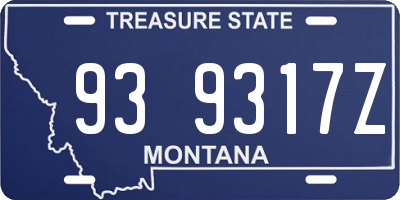 MT license plate 939317Z