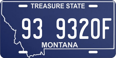 MT license plate 939320F