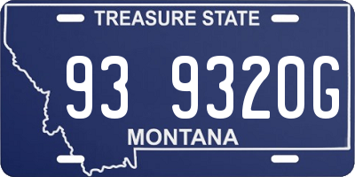 MT license plate 939320G