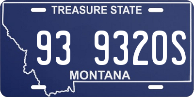 MT license plate 939320S