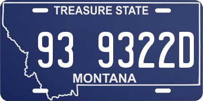 MT license plate 939322D