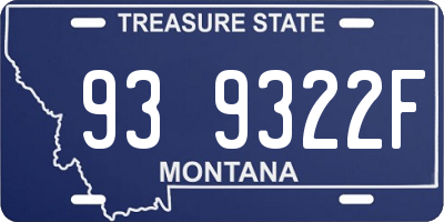 MT license plate 939322F