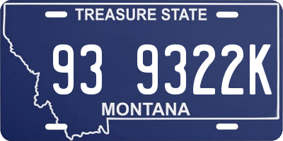 MT license plate 939322K