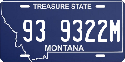 MT license plate 939322M