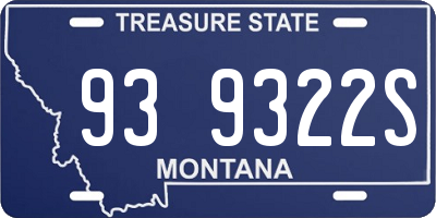 MT license plate 939322S