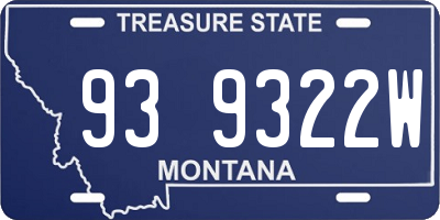 MT license plate 939322W