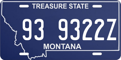 MT license plate 939322Z