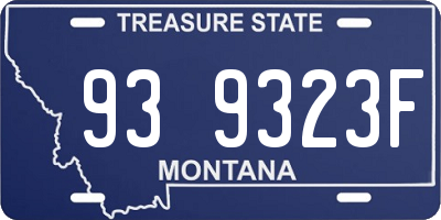 MT license plate 939323F