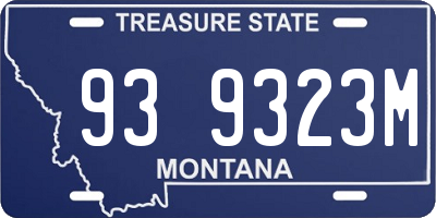 MT license plate 939323M