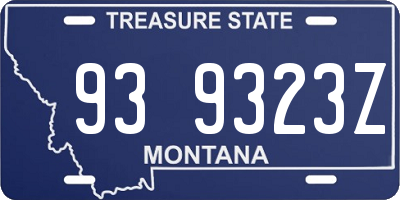 MT license plate 939323Z