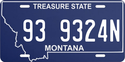 MT license plate 939324N